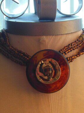 HANDMADE NECKLACE, upcycled from vintage necklace and buttons